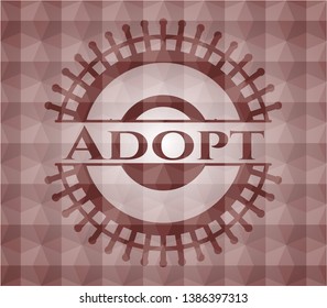 Adopt red badge with geometric pattern. Seamless.