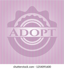 Adopt retro pink emblem