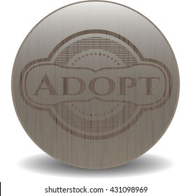 Adopt retro style wooden emblem