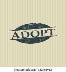 Adopt rubber stamp with grunge texture