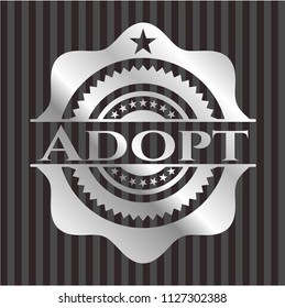 Adopt silver shiny badge