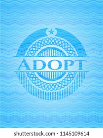 Adopt sky blue warer style emblem.