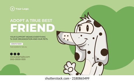 Adopt a true best friend landscape banner design template. 