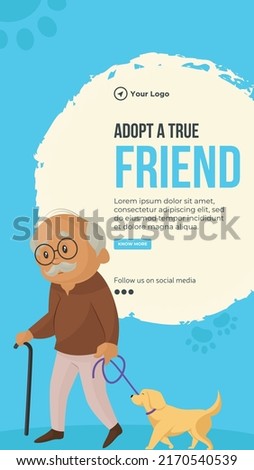 Adopt a true friend portrait template design.