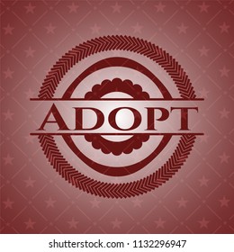 Adopt vintage red emblem