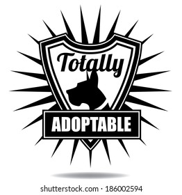 Adoptable pet badge symbol icon EPS 10 vector, grouped for easy editing. No open shapes or paths.