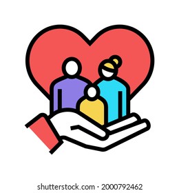adopted child color icon vector.  isolated symbol illustration
