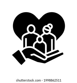 adopted child glyph icon vector. isolated contour symbol black illustration