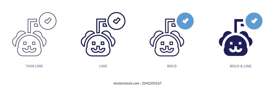 Adopted icon in 4 different styles. Thin Line, Line, Bold, and Bold Line. Duotone style. Editable stroke.