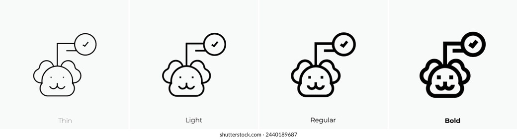 adopted icon. Thin, Light Regular And Bold style design isolated on white background