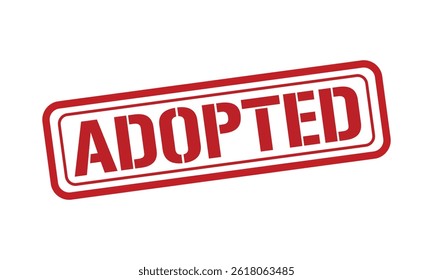 ADOPTED red stamp text vector, rubber stamp