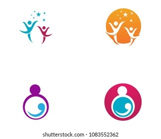 Adoption baby  and community care Logo template vector 