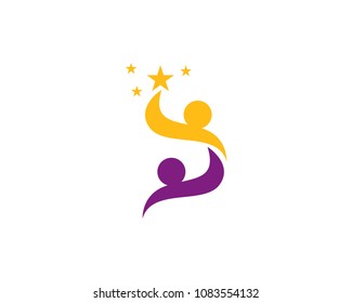 Adoption baby  and community care Logo template vector 