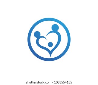 Adoption baby  and community care Logo template vector 