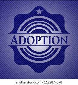 Adoption badge with jean texture