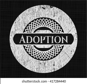 Adoption chalk emblem, retro style, chalk or chalkboard texture