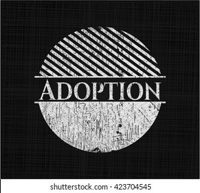 Adoptionskreideemblem auf der Tafel