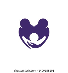 Adoption, Children, Community Care logo template vector icon