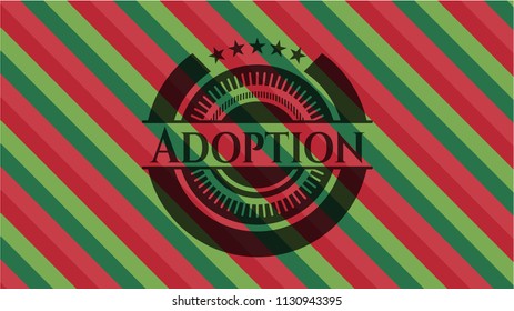 Adoption christmas colors emblem.