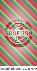 Adoption christmas colors style emblem.