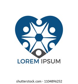 Adoption and Community care Logo. Simple concept for colorful community people heart logo. 