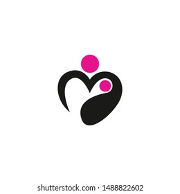 Adoption and community care logo, simple  concept for business people heart