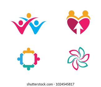 Adoption and Community care Logo template vector icon