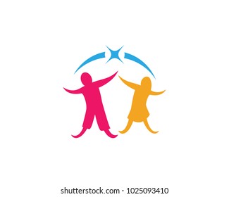 Adoption and Community care Logo template vector icon