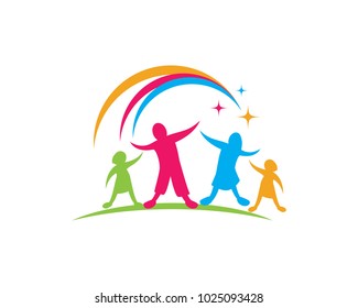 Adoption and Community care Logo template vector icon