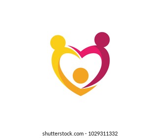 Adoption and Community care Logo template vector icon	