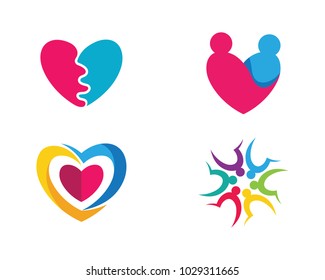 Adoption and Community care Logo template vector icon	