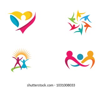 Adoption and Community care Logo template vector icon	