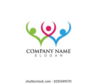 Adoption and community care Logo template vector icon