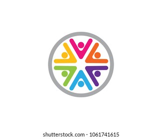 Adoption and community care Logo template vector icon