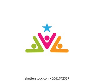 Adoption and community care Logo template vector icon