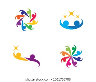 Adoption and community care Logo template vector icon