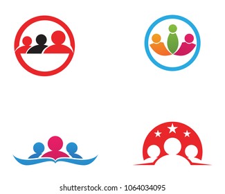 Adoption and community care Logo template vector icon
