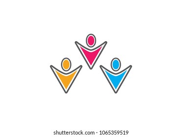 Adoption and community care Logo template vector icon	