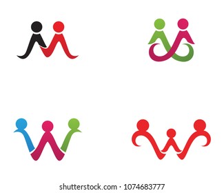 Adoption and community care Logo template vector icon