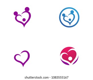 Adoption and community care Logo template vector icon