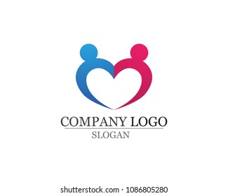 Adoption and community care Logo template vector icon