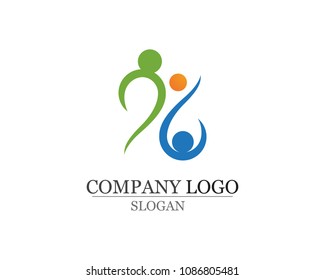 Adoption and community care Logo template vector icon