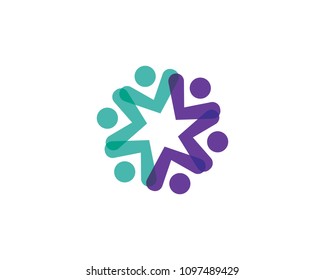 Adoption and community care Logo template vector icon