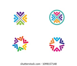 Adoption and community care Logo template vector icon