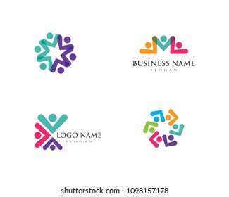 Adoption and community care Logo template vector icon