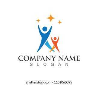 Adoption and community care Logo template vector icon