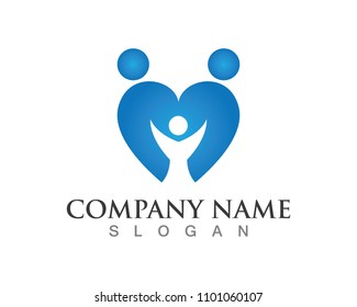 Adoption and community care Logo template vector icon