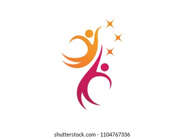 Adoption and community care Logo template vector icon