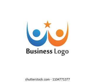 Adoption community care Logo template vector icon