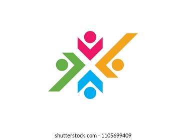 Adoption and community care Logo template vector icon	